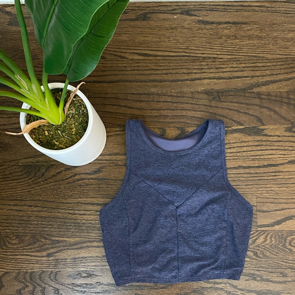 JOY LAB | Heathered Blue Active Crop Size M